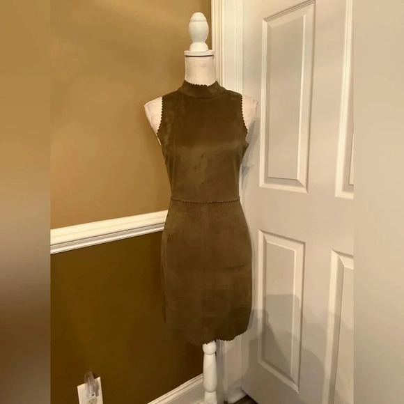 HYFVE Faux suede dress, Olive Green‎ size Small - Picture 9 of 11